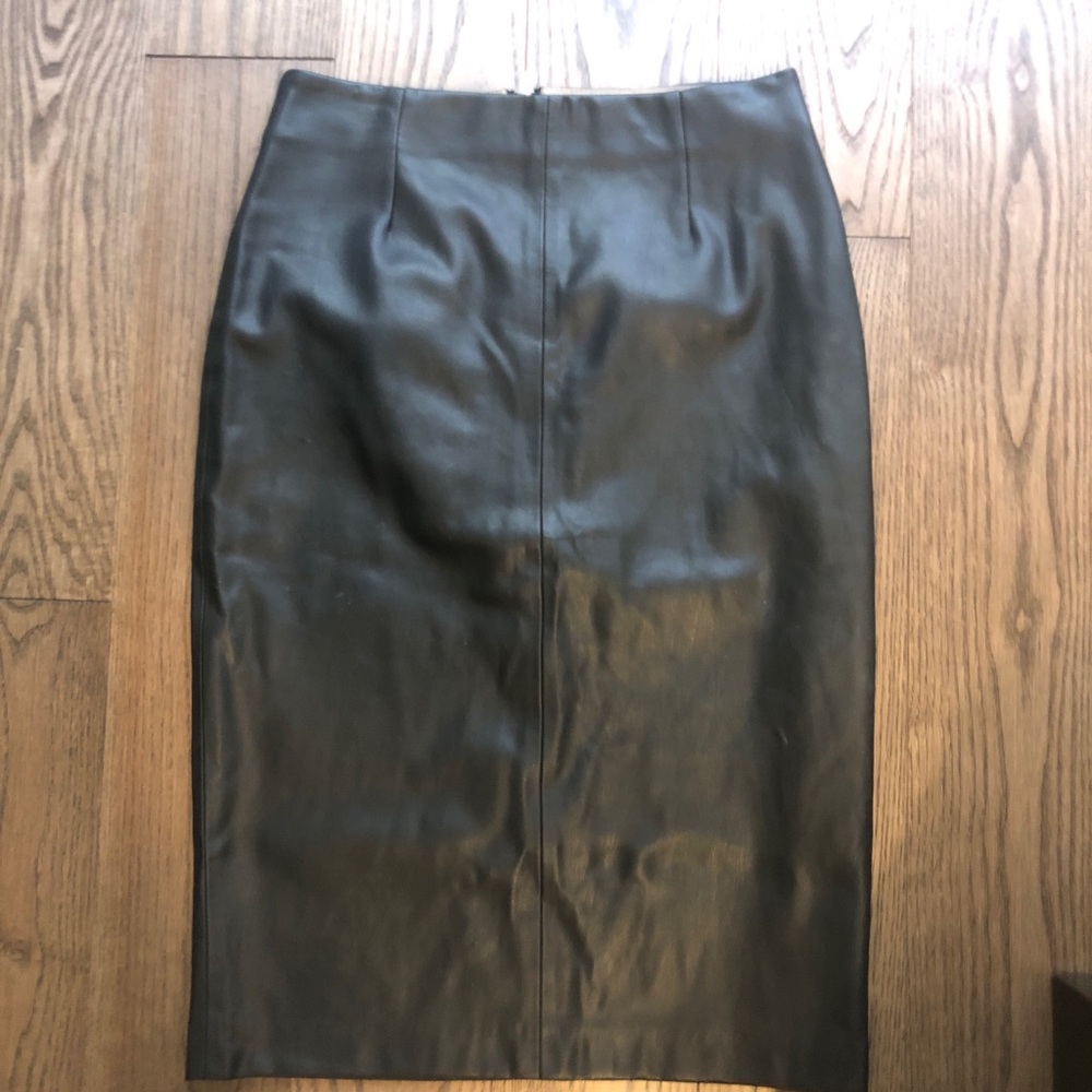 Faux leather midi length skirt